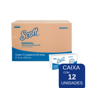 Ribercon - Papel Toalha Interfolhado Scott Essential Folha Dupla 12 X 200 Folhas